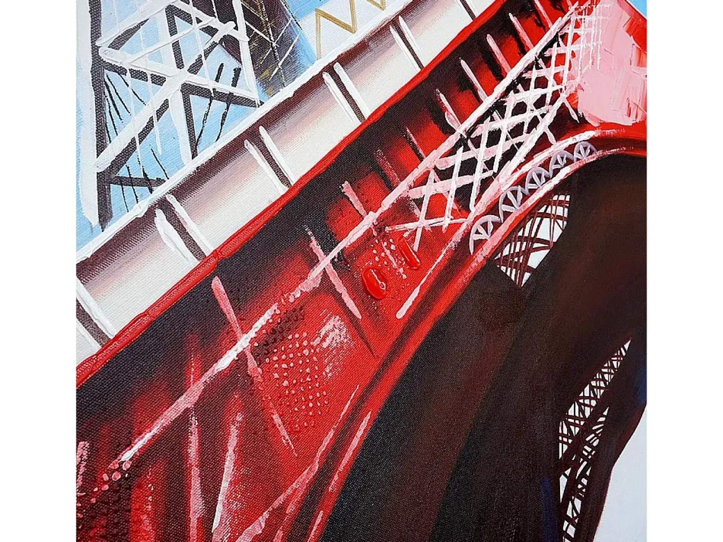 Cuadro al óleo Torre Eiffel pintado a mano
