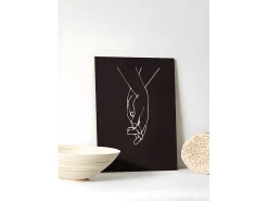 Outlet DECOWOOD Cuadro de madera Black Hands Negro