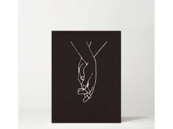 Outlet DECOWOOD Cuadro de madera Black Hands Negro
