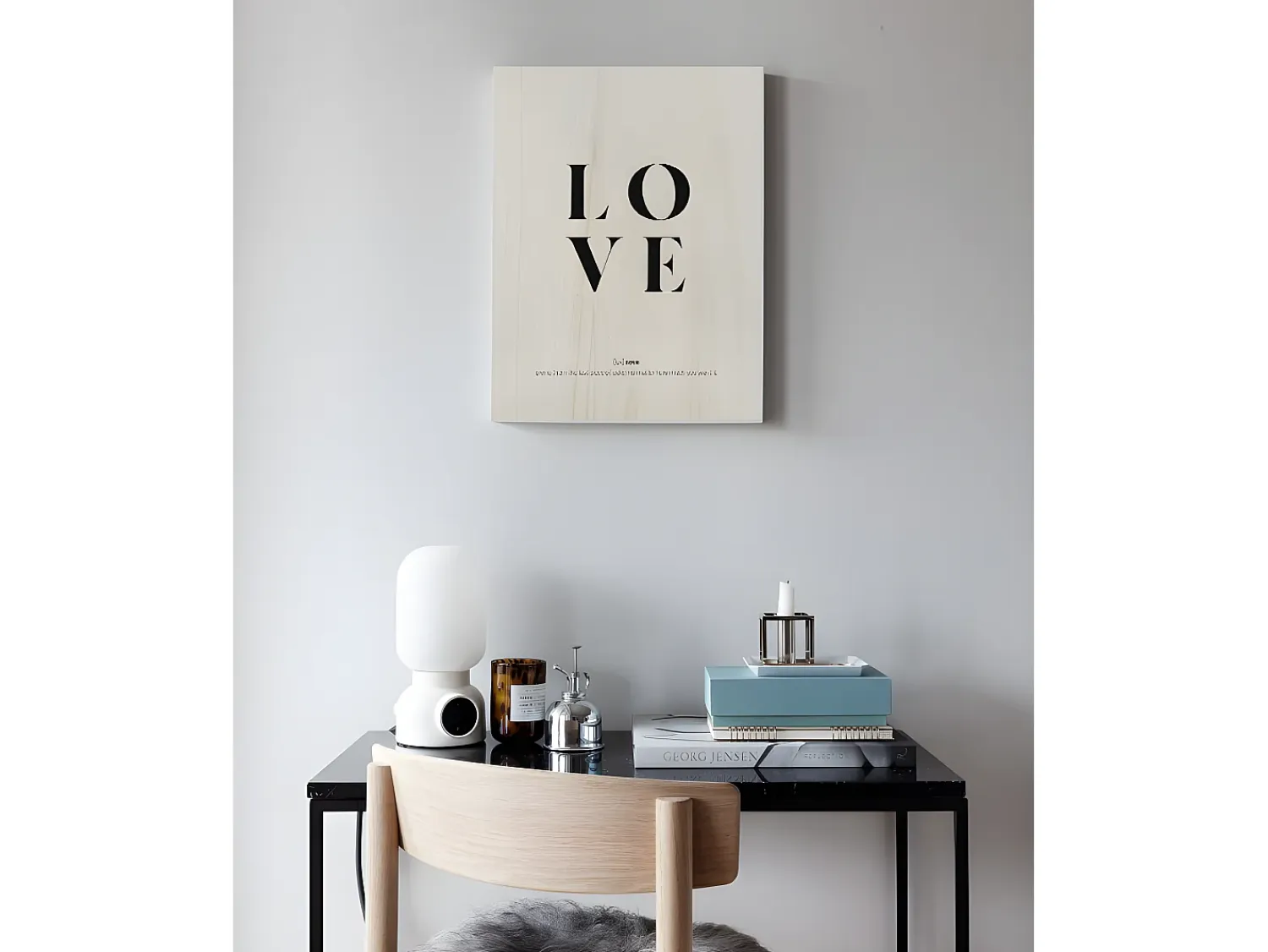 Sale DECOWOOD Cuadro de madera Love definition Beige