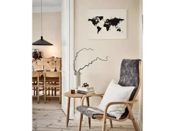 DECOWOOD Cuadro de madera Mapamundi natural Beige