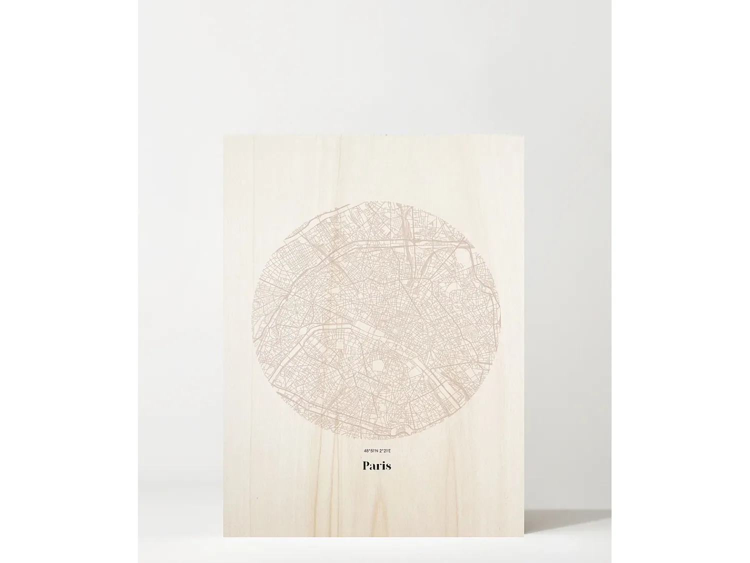 DECOWOOD Cuadro^Cuadro de madera Paris Map Multicolor