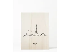 Online DECOWOOD Cuadro de madera Paris Skyline Multicolor