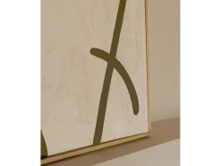 DECOWOOD Cuadro decorativo sobre lienzo de algodón con marco de madera marrón claro pintado artesanalmente con pintura al oleo de 80x100cm - VIRGINIA - Multicolor