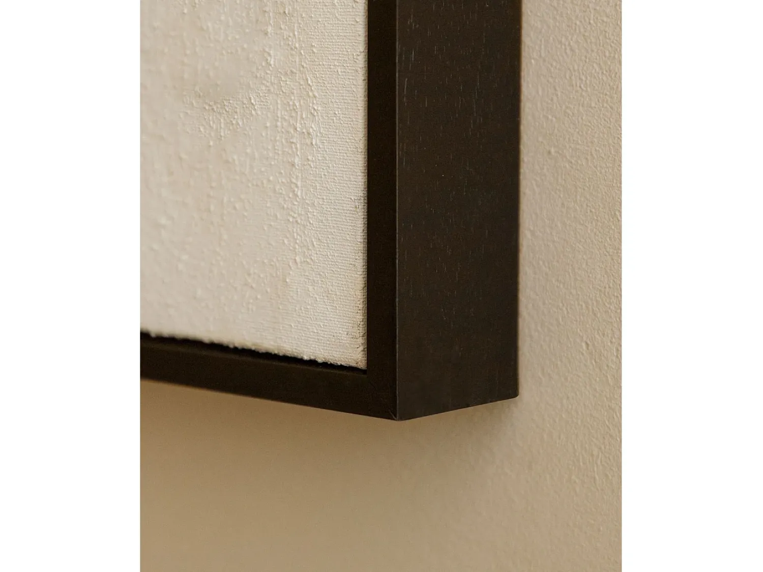 Online DECOWOOD Cuadro decorativo sobre lienzo de algodón con marco de madera negro pintado artesanalmente con pintura al oleo de 60x80cm - ADRIANA - Beige