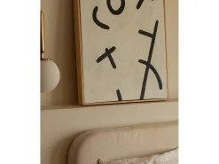 Clearance DECOWOOD Cuadro decorativo sobre lienzo de algodón con marco de madera marrón oscuro pintado artesanalmente con pintura al oleo de 100x150cm - VIRGINIA - Multicolor
