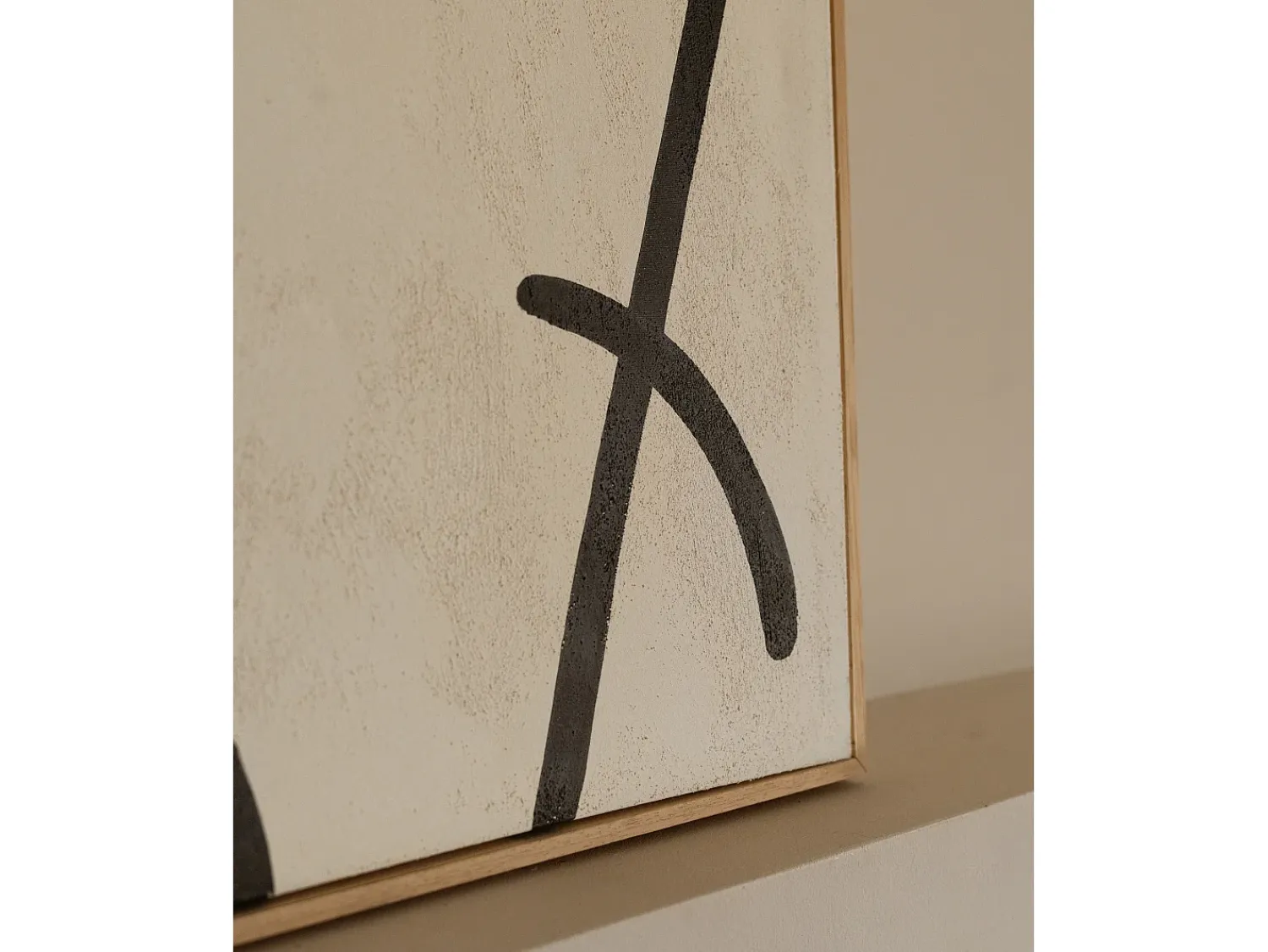Clearance DECOWOOD Cuadro decorativo sobre lienzo de algodón con marco de madera marrón oscuro pintado artesanalmente con pintura al oleo de 100x150cm - VIRGINIA - Multicolor
