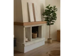 DECOWOOD Cuadro^Cuadro decorativo sobre lienzo de algodón con marco de madera blanco pintado artesanalmente con pintura al oleo de 100x150cm - TESA - Multicolor