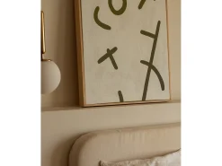 Cuadro decorativo sobre lienzo de algodón con marco de madera marrón claro pintado artesanalmente con pintura al oleo de 60x80cm - VIRGINIA - DECOWOOD