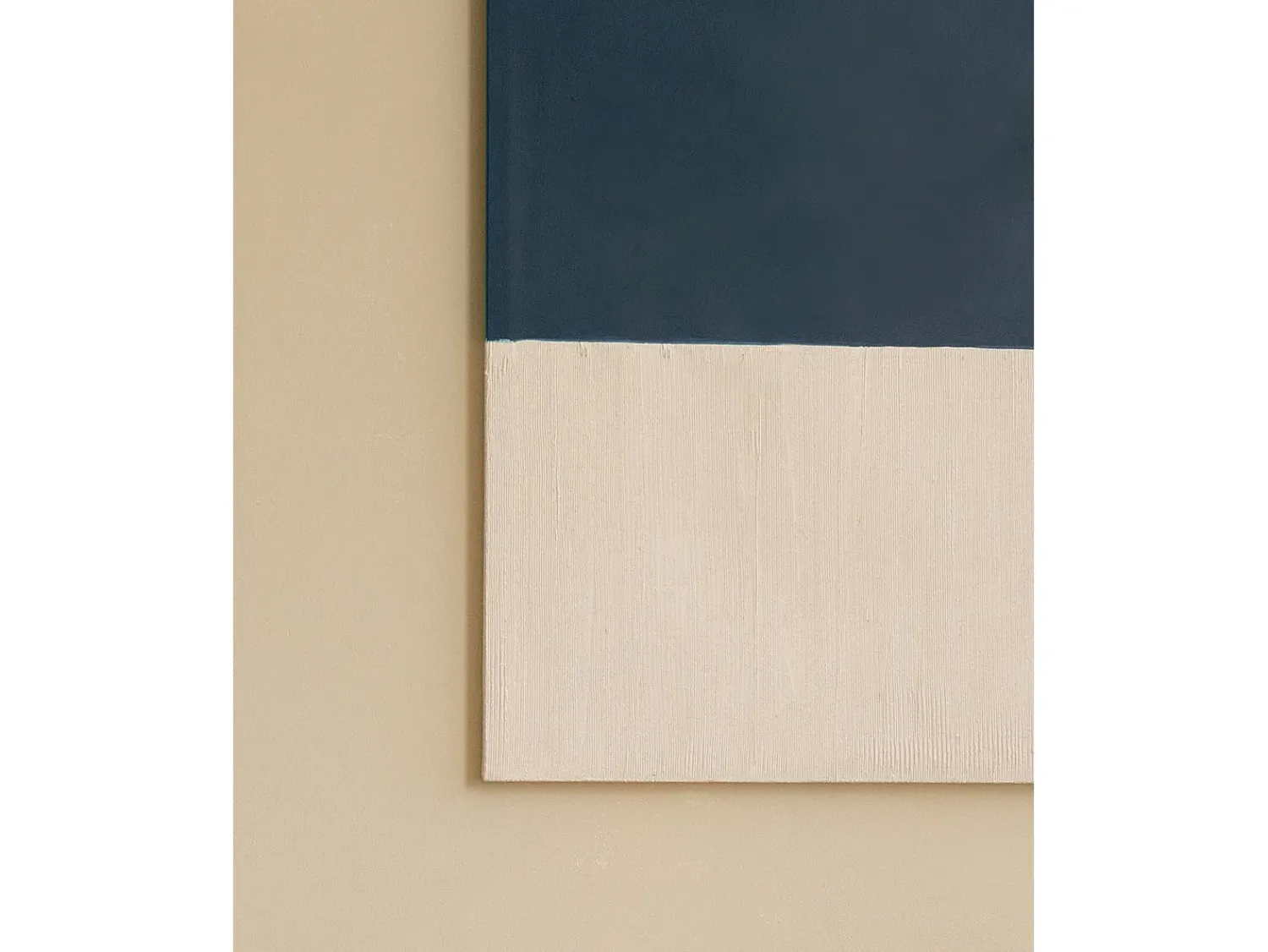 Clearance DECOWOOD Cuadro decorativo sobre lienzo de algodón con marco de madera blanco pintado artesanalmente con pintura al oleo de 80x100cm - MARINA - Multicolor