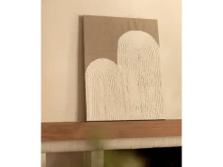 DECOWOOD Cuadro decorativo sobre lienzo de lino con marco de madera negro pintado artesanalmente con pintura al oleo de 60x80cm - MARLENE - Multicolor