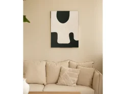 Cuadro decorativo sobre lienzo de algodón con marco de madera marrón oscuro pintado artesanalmente con pintura al oleo de 100x150cm - VARO - DECOWOOD