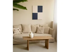 Cuadro decorativo sobre lienzo de algodón con marco de madera blanco pintado artesanalmente con pintura al oleo de 80x100cm - PRISMA - DECOWOOD