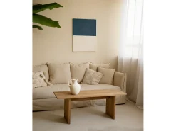 Cuadro decorativo sobre lienzo de algodón con marco de madera blanco pintado artesanalmente con pintura al oleo de 60x80cm - MARINA - DECOWOOD