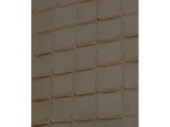 Outlet DECOWOOD Cuadro decorativo sobre lienzo de algodón con marco de madera blanco pintado artesanalmente con pintura al oleo de 60x80cm - JAN - Marru00f3n
