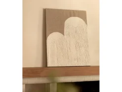 Cuadro decorativo sobre lienzo de lino con marco de madera marrón oscuro pintado artesanalmente con pintura al oleo de 80x100cm - MARLENE - DECOWOOD