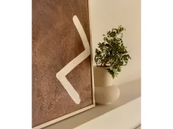 Cuadro decorativo sobre lienzo de algodón con marco de madera blanco pintado artesanalmente con pintura al oleo de 100x150cm - SILVANA - DECOWOOD