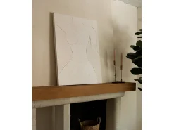 Cuadro decorativo sobre lienzo de algodón con marco de madera marrón claro pintado artesanalmente con pintura al oleo de 80x100cm - GALA - DECOWOOD