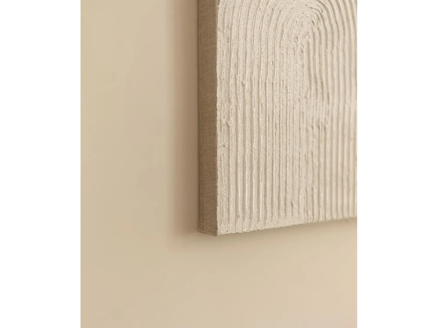 Cuadro decorativo sobre lienzo de lino con marco de madera marrón claro pintado artesanalmente con pintura al oleo de 60x80cm - NIKI - DECOWOOD