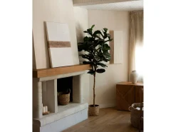 Clearance DECOWOOD Cuadro decorativo sobre lienzo de algodón con marco de madera marrón claro pintado artesanalmente con pintura al oleo de 100x150cm - BRISA - Multicolor