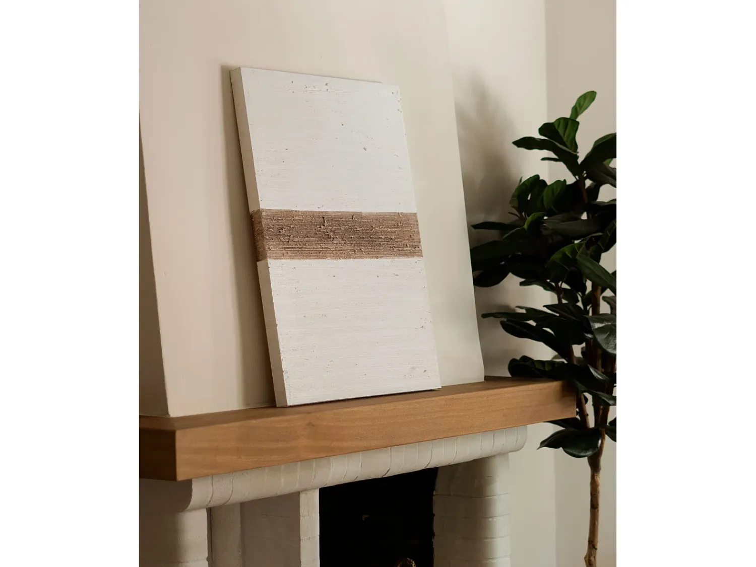Clearance DECOWOOD Cuadro decorativo sobre lienzo de algodón con marco de madera marrón claro pintado artesanalmente con pintura al oleo de 100x150cm - BRISA - Multicolor