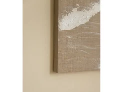 Cuadro decorativo sobre lienzo de lino con marco de madera marrón claro pintado artesanalmente con pintura al oleo de 100x150cm - ADRIANA - DECOWOOD