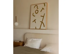 Cuadro decorativo sobre lienzo de algodón con marco de madera marrón claro pintado artesanalmente con pintura al oleo de 100x150cm - VIRGINIA - DECOWOOD