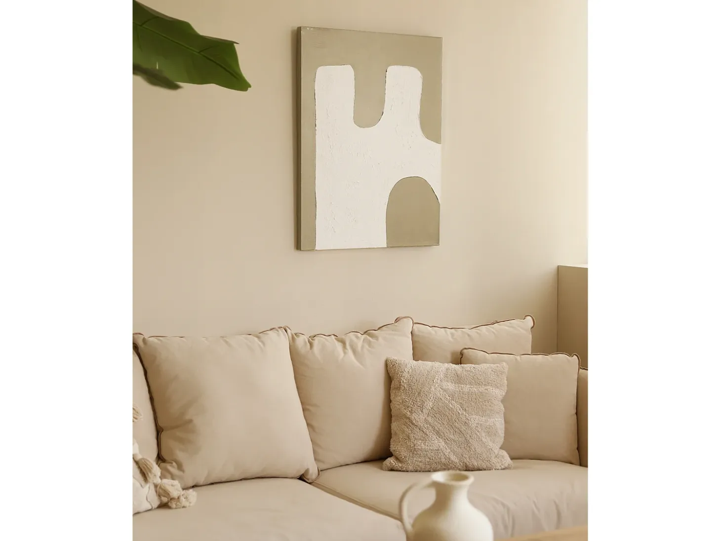 Cuadro decorativo sobre lienzo de algodón con marco de madera negro pintado artesanalmente con pintura al oleo de 100x150cm - KIKA - DECOWOOD