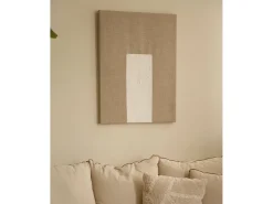 DECOWOOD Cuadro decorativo sobre lienzo de lino con marco de madera negro pintado artesanalmente con pintura al oleo de 80x100cm - MAYA - Multicolor