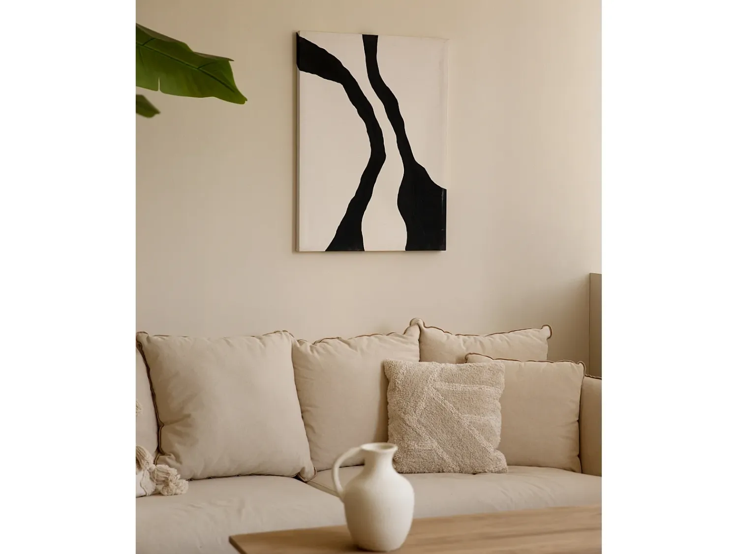 Clearance DECOWOOD Cuadro decorativo sobre lienzo de algodón pintado artesanalmente con pintura al oleo sin marco de 80x100cm - KUSAMA - Multicolor