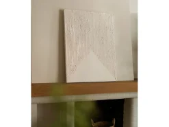 Cuadro decorativo sobre lienzo de algodón con marco de madera blanco pintado artesanalmente con pintura al oleo de 100x150cm - ADRIANA - DECOWOOD