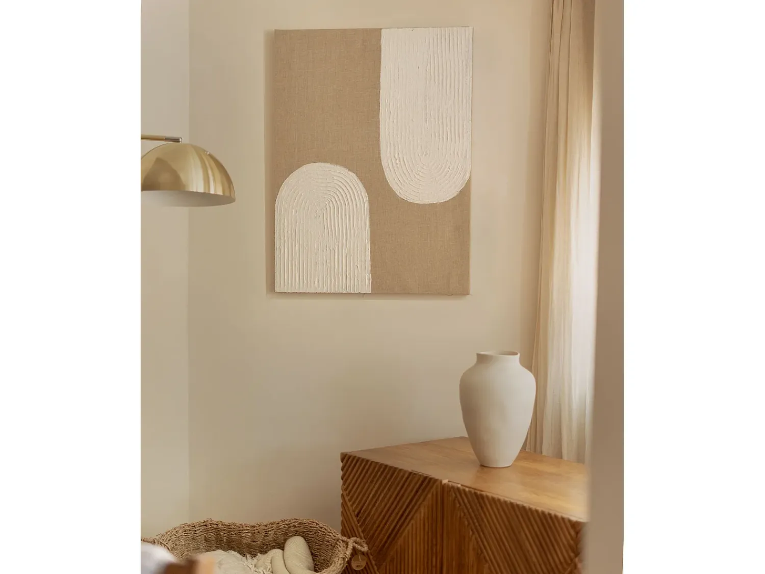 Outlet DECOWOOD Cuadro decorativo sobre lienzo de lino con marco de madera negro pintado artesanalmente con pintura al oleo de 80x100cm - NIKI - Multicolor