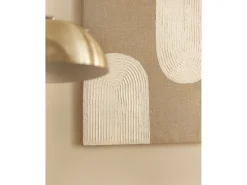 Outlet DECOWOOD Cuadro decorativo sobre lienzo de lino con marco de madera negro pintado artesanalmente con pintura al oleo de 80x100cm - NIKI - Multicolor