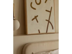 Cuadro decorativo sobre lienzo de algodón con marco de madera marrón claro pintado artesanalmente con pintura al oleo de 80x100cm - VIRGINIA - DECOWOOD