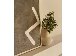 Cuadro decorativo sobre lienzo de algodón con marco de madera marrón claro pintado artesanalmente con pintura al oleo de 100x150cm - SILVANA - DECOWOOD