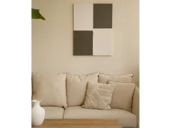Cuadro decorativo sobre lienzo de algodón con marco de madera negro pintado artesanalmente con pintura al oleo de 60x80cm - PRISMA - DECOWOOD