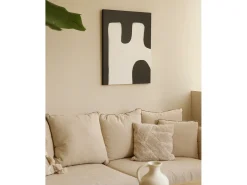 Cuadro decorativo sobre lienzo de algodón con marco de madera blanco pintado artesanalmente con pintura al oleo de 60x80cm - KIKA - DECOWOOD
