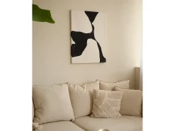 DECOWOOD Cuadro^Cuadro decorativo sobre lienzo de algodón con marco de madera blanco pintado artesanalmente con pintura al oleo de 80x100cm - MISIA - Multicolor