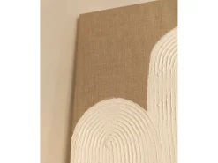DECOWOOD Cuadro decorativo sobre lienzo de lino con marco de madera marrón claro pintado artesanalmente con pintura al oleo de 80x100cm - MARLENE - Multicolor