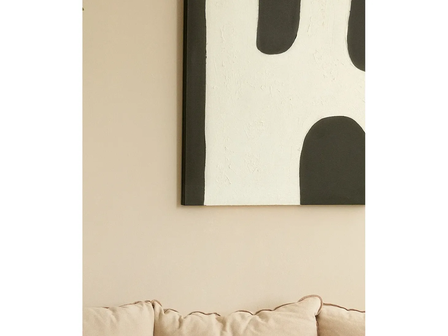Cuadro decorativo sobre lienzo de algodón con marco de madera negro pintado artesanalmente con pintura al oleo de 100x150cm - KIKA - DECOWOOD
