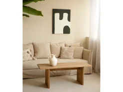 Cuadro decorativo sobre lienzo de algodón con marco de madera negro pintado artesanalmente con pintura al oleo de 100x150cm - KIKA - DECOWOOD