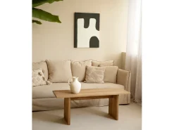 DECOWOOD Cuadro^Cuadro decorativo sobre lienzo de algodón con marco de madera negro pintado artesanalmente con pintura al oleo de 80x100cm - KIKA - Multicolor