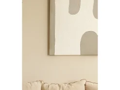 Cuadro decorativo sobre lienzo de algodón con marco de madera marrón claro pintado artesanalmente con pintura al oleo de 100x150cm - KIKA - DECOWOOD