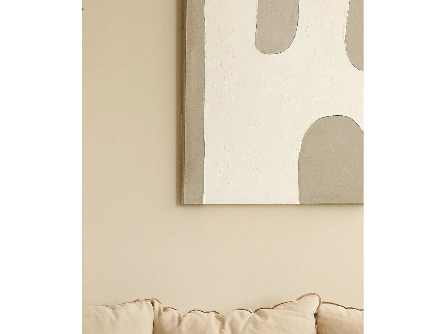 Cuadro decorativo sobre lienzo de algodón con marco de madera marrón claro pintado artesanalmente con pintura al oleo de 100x150cm - KIKA - DECOWOOD