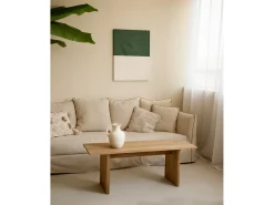 Sale DECOWOOD Cuadro decorativo sobre lienzo de algodón con marco de madera negro pintado artesanalmente con pintura al oleo de 80x100cm - MARINA - Multicolor