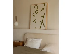 Sale DECOWOOD Cuadro decorativo sobre lienzo de algodón con marco de madera blanco pintado artesanalmente con pintura al oleo de 60x80cm - VIRGINIA - Multicolor