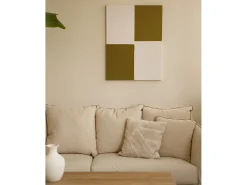 Cuadro decorativo sobre lienzo de algodón con marco de madera blanco pintado artesanalmente con pintura al oleo de 100x150cm - PRISMA - DECOWOOD