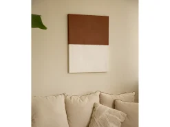 Clearance DECOWOOD Cuadro decorativo sobre lienzo de algodón con marco de madera marrón claro pintado artesanalmente con pintura al oleo de 100x150cm - MARINA - Multicolor