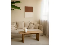 Clearance DECOWOOD Cuadro decorativo sobre lienzo de algodón con marco de madera marrón claro pintado artesanalmente con pintura al oleo de 100x150cm - MARINA - Multicolor