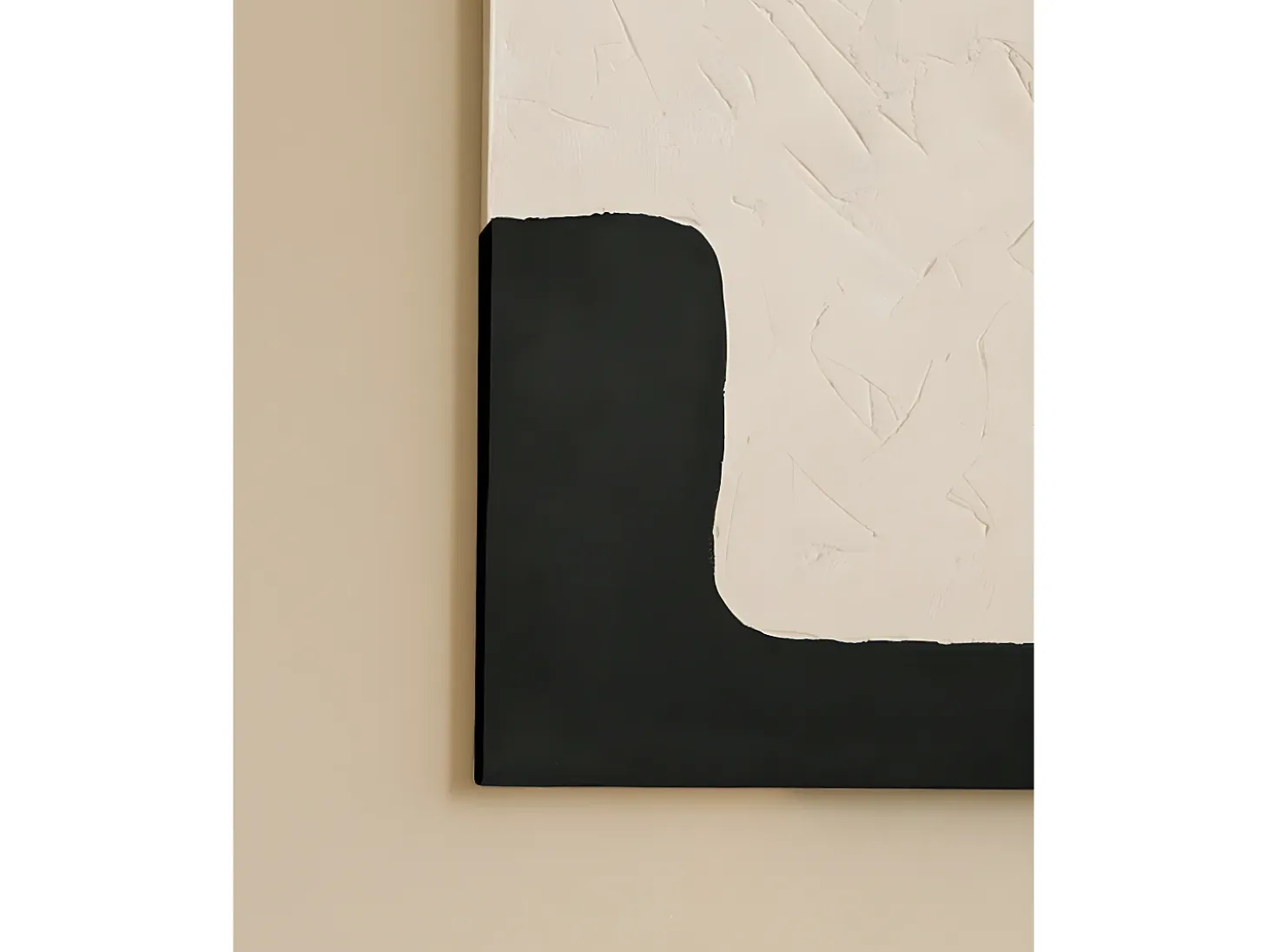 Cuadro decorativo sobre lienzo de algodón con marco de madera marrón oscuro pintado artesanalmente con pintura al oleo de 60x80cm - VARO - DECOWOOD